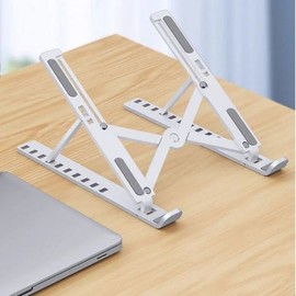 10-Stage Foldable Portable Laptop Stand MacBook Stand Tablet Stand Angle-Adjustable Cooler / 10단 접이식 휴대용 노트북 받침대 맥북 거치대 태블릿 스탠드 각도조절 쿨러