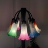 Bieye LS02 Lily Flower Blown Glass Lampshade (White Pink, Opening