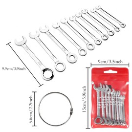 alladaga Mini Combination Wrench Set, Metric and SAE Small Wrench Repair Tools (SAE)