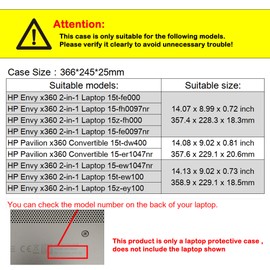 HP Envy x360 15.6'' 2-in-1 Laptop Cover Case for 15t-fe, 15-fh, 15z-fh, 15-fe, 15-ew, 15z-ey & Pavilion x360 Convertible 15-er - PU Leather Protective Shell Detachable Laptop Bag (Dark Blue)