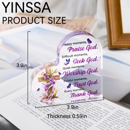 YINSSA Christian Gifts for Women Religious Inspirational Spiritual Birthday Gifts for Women Friends Her Mom Girl Female Acrylic Home Decor Bible Verse Gifts
