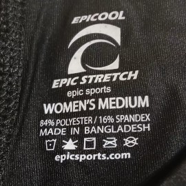 Epic Black Compression Shorts 5" Size M Low Rise Wicking Athleisure Yoga Sports