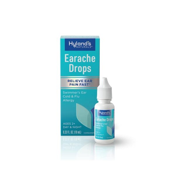 Hyland's Earache Drops, Natural Relief of Cold & Flu, White, 0.33 Fl Oz