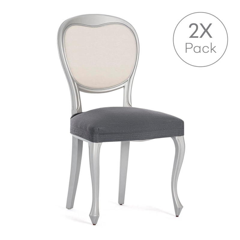 Eysa Pack of 2 Bi-Elastic Chair Covers without Backrest Dark