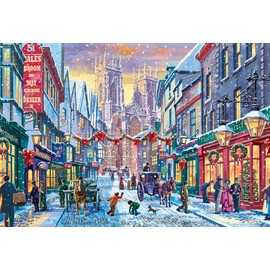 CLMCL Pack of 1000 Christmas Jigsaw Puzzles, Christmas Jigsaw Puzzle for Adults and Children, Christmas Street