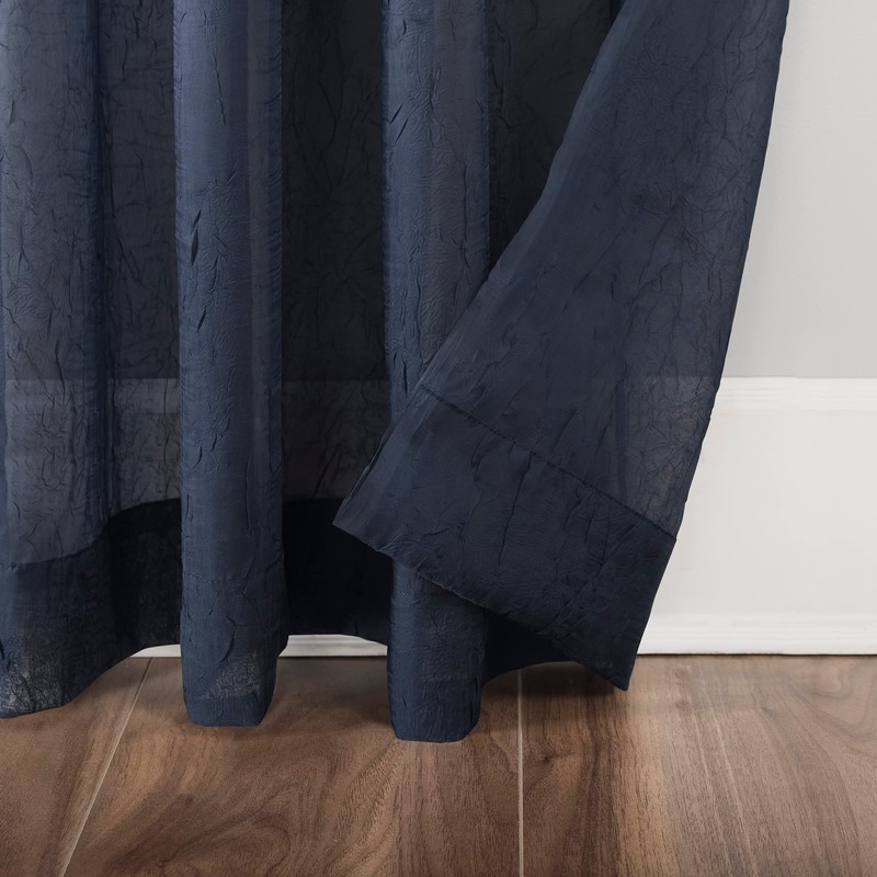 No. 918 Erica Crushed Textured Sheer Voile Rod Pocket Curtain