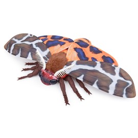 FRANKIEZHOU Realistic Garden Tiger Moth Plush - Brown 15 Inch, Beautiful Moth Stuffed Animal, Cuddle Toy for Girls & Kids, Home Decor