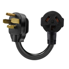 Eversimpleinc 3 Prong to 4 Prong Dryer Plug Adapter, Connects 3-Prong Old Dryer to 4 Prong New Dryer Receptacle, NEMA 14-30P to 10-30R 4-Prong Dryer Outlet Adapter, 30A 125/250V, STW 10AWG