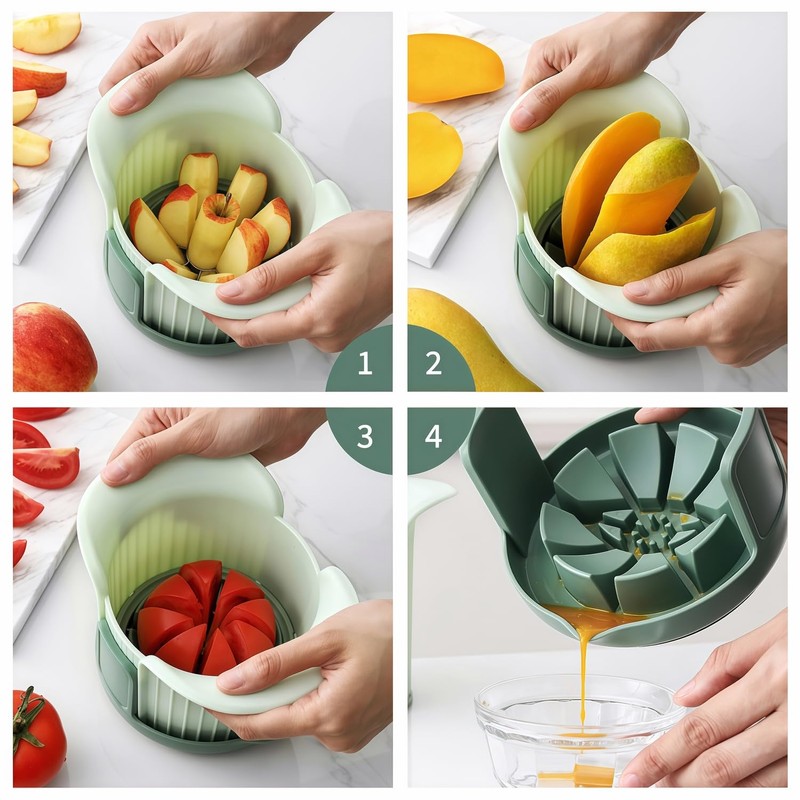 Heavy Duty Apple Slicer Corer - 8-Blade Stainless Steel Fruit