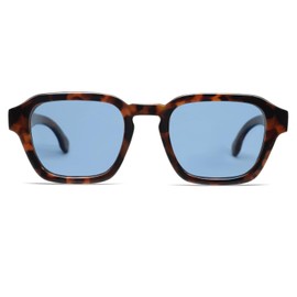 VANLINKER Retro Vintage Polarized Trendy Small Square Sunglasses for Women Men 2025 Fashion Shades VL9858,Tortoise Frame Blue Lens