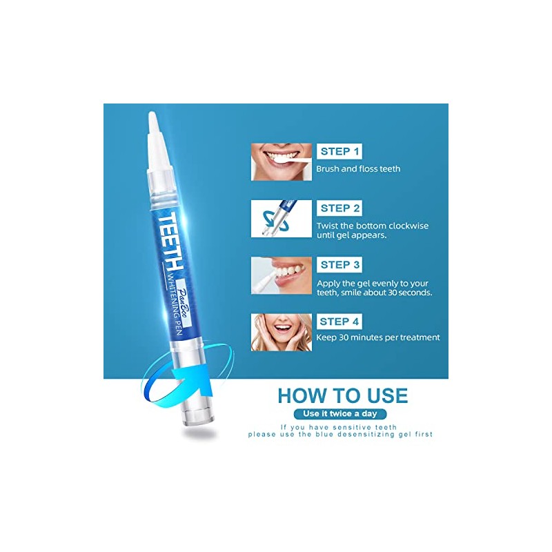 Teeth Whitening Pen, Use Twice a Day Up to 1-6