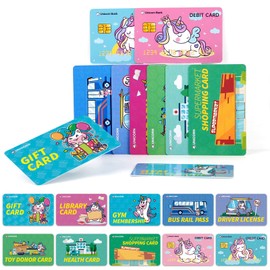Fake Credit Cards for Kids, Unicorn Play Credit Cards Pretend Debit Credit Cards for Girls 10pcs