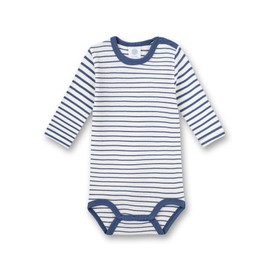 Sanetta Long-Sleeved Bodysuit Blue Striped High-Quality and Sustainable Bodysuit for Boys Made of Organic Cotton Baby Bodysuit, blue