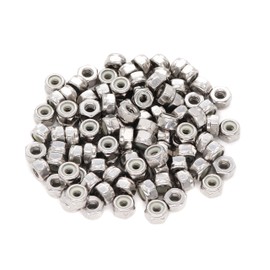 binifiMux 100pcs 10-24 Nylock Self Lock Nuts Nylon Inserted 304 Stainless Steel, #10-24 Locking Nuts, #10 Lock Hex Nuts for Furniture, Repairing Jobs