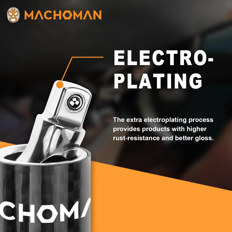 MACHOMAN Swivel Socket Wobble Adapter Extension, Socket Drill Adapter 1/4"