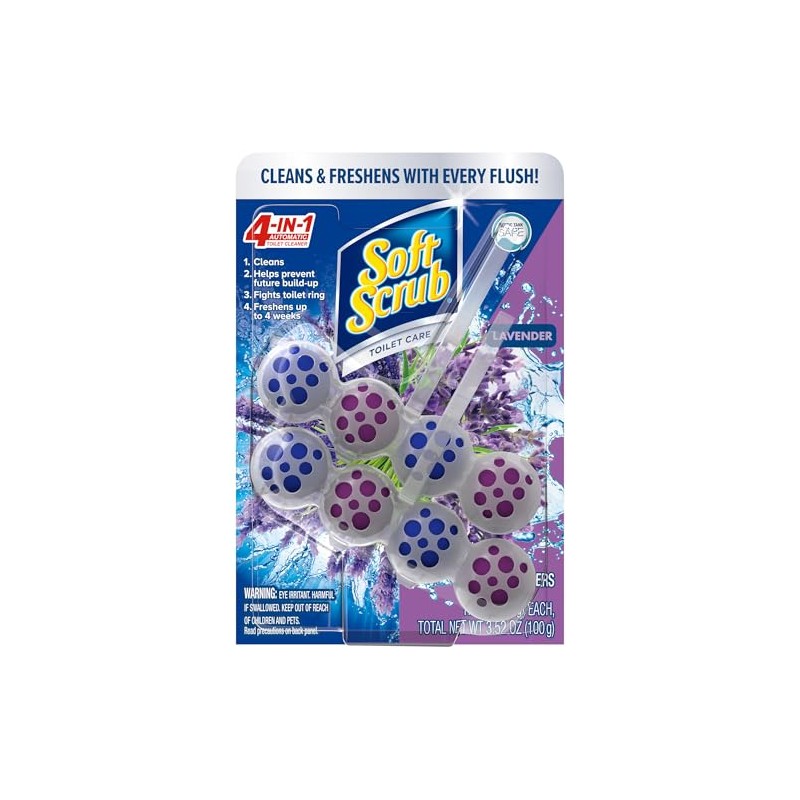 Soft Scrub 4-In-1 Rim Hanger Toilet Bowl Cleaner, Lavender, 2