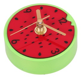 iplusmile Fridge Magnetic Clock Stylish Watermelon Pattern Compact Decor for Home Office Easy Installation Small Refrigerator Clock