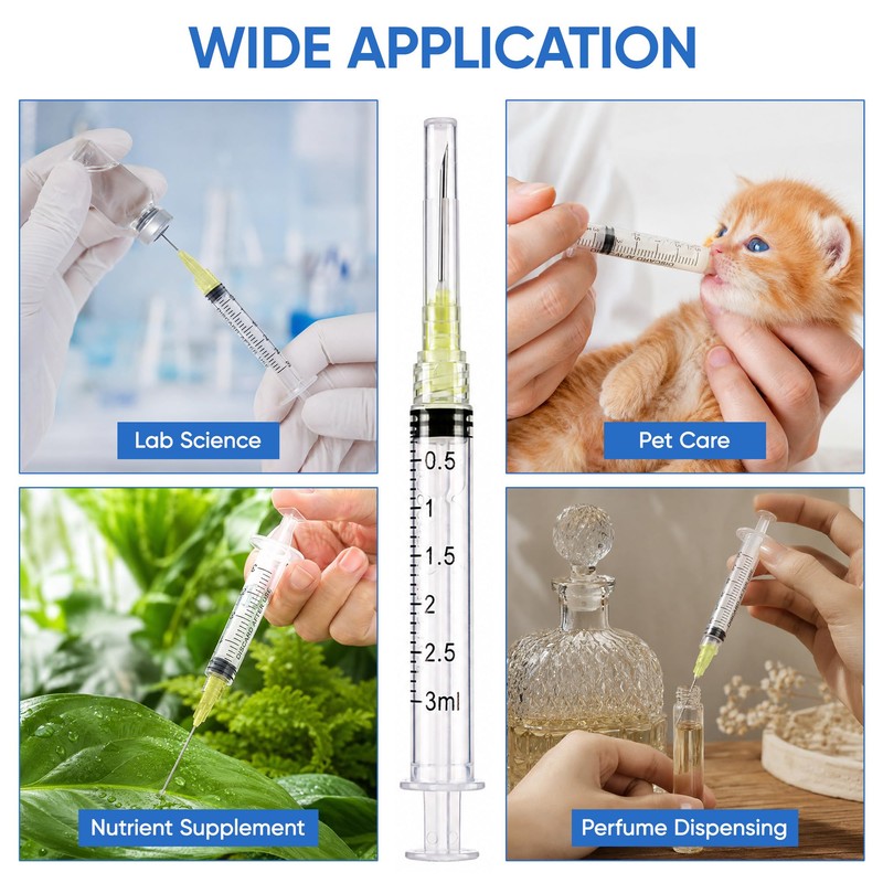 Pack of 100 3 ml 20G 25 mm Plastic Tube,