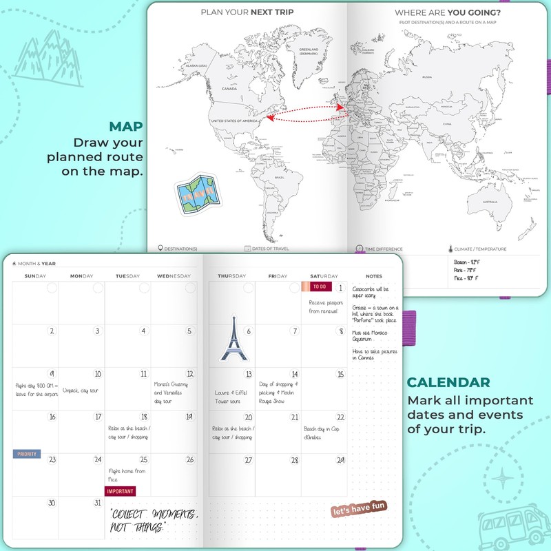 Clever Fox Travel Journal – Vacation Planner with Budget Plan,