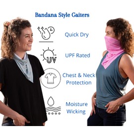 UPF 30+ V Neck Gaiter for Women and Girls, Best Neck and Chest Sun Protection for Outdoor Activities and Sports, Original Horse Design, Light Green