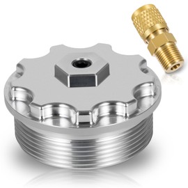 Camoo Fuel Filter Cap With Fuel Pressure Port Aluminum for 2003-2007 Ford Powerstroke Diesel 6.0L F250,F350,F450,F550,F650,F750,Excursion