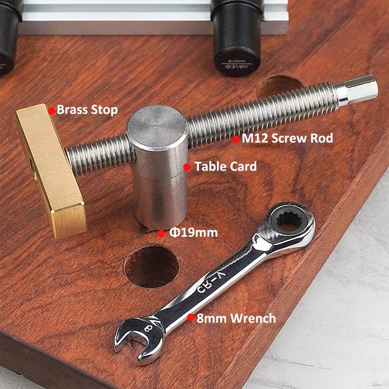 2Pcs Table Workbench Fast Fixed Clip Clamps for 19MM/20MM Hole,