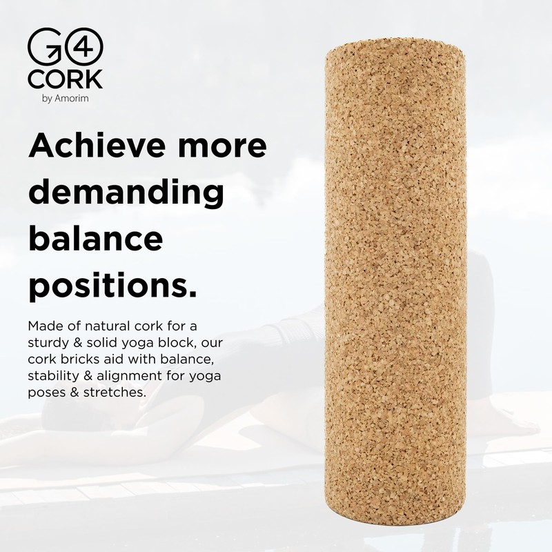 Go4Cork Yoga High-Density Cork Body Roller - 11.8" x 3.7"