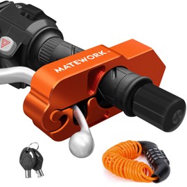 Motorcycle Lock Anti Theft Heavy Duty, Motorcycle Handlebar & Brake Lock with Helmet Lock, Bike Lock, Universal for All Bike Motorcycle Orange