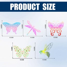 Hobbspring 5 Styles Insect Car Stickers 6.1x5.83 Inches Butterfly Dragonfly and Bee Vinyl Car Decals Cute Bugs Plastic Decoration Decals for Auto Cars Trucks Vans Walls Laptop