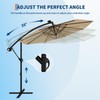 Garvee 10ft Solar Lights Offset Patio Umbrella, Cantilever Umbrella with