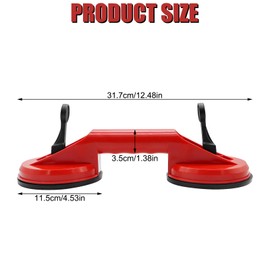 Aleker Aleker 2 Pack Glass Suction Cups, Glass Suckers Lifters, Heavy Duty Vacuum Handle Suction Lifter, Dual Suction Pads to Lift Glass, Tiles, Slabs, Lifting Capacity 100kg