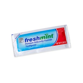 Freshmint® 250 Packets of 0.28 oz. Single use Premium Anticavity Fluoride Toothpaste Packet (ADA Accepted)