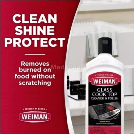 T.O.P. Weiman Glass Stove Top Complete Cleaning Kit Cleaner Scrubber & Scraper Included