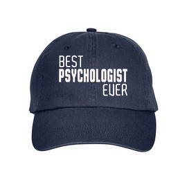 Press Fans - Best Psychologist Ever Hat Baseball Cap Distressed Classic Polo Style Adjustable, t46 Navy Blue