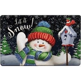 Snowtime Snowman Winter Comfort Mat 30" x 18" Briarwood Lane