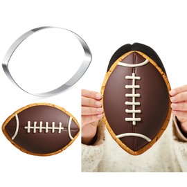 Teenyyou Football Cookie Cutter 7.56 Inch Football Shaped Baking Cookie Cutters Oversized Stainless Steel for Sport Themed Birthday Holiday Party