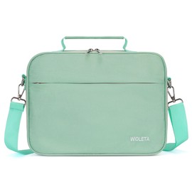 WIOLETA Bible Cover Case for Women, Bible Case with Shoulder Strap, Bible Carrier Bible Bag Carrying Church Bag with Pen Slots and Zippered Pockets, Bible Purse for Lady Men, Mint Green