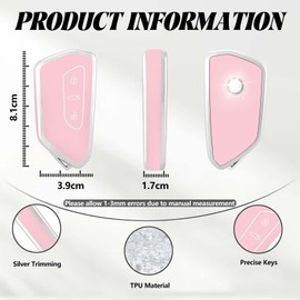 TOOMUME Car Key Cover TPU, Car Key Case Fit for VW Volkswagen Golf 8 MK8 Cupra Born Formentor Seat Leon MK4 Ateca Tarraco Skoda Octavia 8, Protective Key Fob Cover Key Fob Case - Smart Key