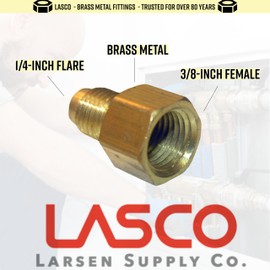 LASCO 17-4613 1/4-Inch Flare by 3/8-Inch Female Pipe Thread Brass Adapter