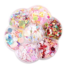 LWMINGALG Sequin Parts Craft DIY Sewing Materials Sequin Parts Accessories Sequins Glitter Craft Supplies Plastic Plastic Box 7 Sizes