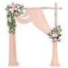 2 Panels 30"x 26.25Ft Wedding Arch Draping Fabric, Cream Sheer