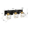 HUOKU Modern Crystal Bathroom Vanity Light 3-Light Brass Wall Light
