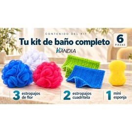 Estropajo Exfoliante Corporal de Flor (6 Pzs)