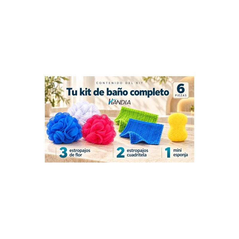 Estropajo Exfoliante Corporal de Flor (6 Pzs)