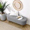 ECLYL Oval Storage Bench 43.5" Linen Fabric Upholstered Entryway Bench