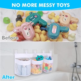 Huiguli Badewannenspielzeug Aufbewahrungstasche, 60cm Badewannenspielzeug Hängeorganizer Tasche, Spielzeug Lagerung Mesh Tasche für Kinder Babys, Aufbewahrung und Sortierung von Spielzeug