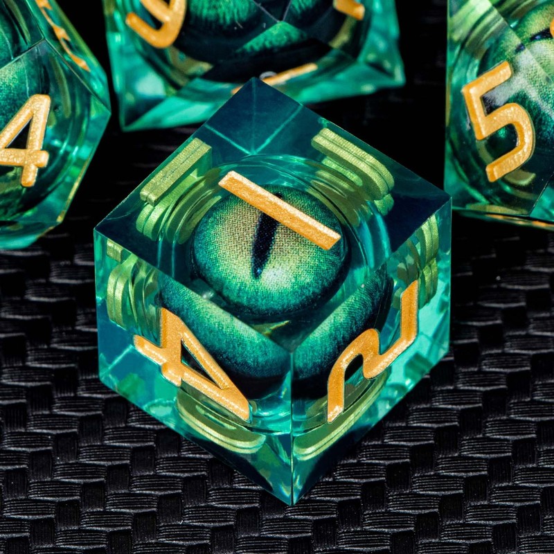 ARUOHHA DND Resin Dice Beholder's Dragon Eye Dice Liquid Core
