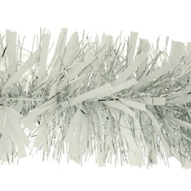 1.8M/6ft Silver White Luxury Deluxe Chunky Christmas Tinsel Garland Xmas Tree Decorations