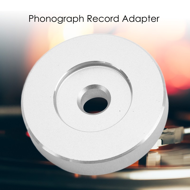 Phonograph Record Adapter Metal Turntable Disc Accessory Replacement Part Silver
