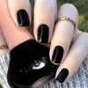 COSMOO Solid Black Nail Polish, 12ml Black Summer Quick Dry